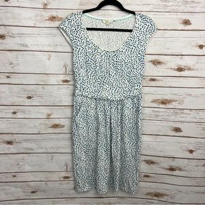 Boden White Polka Dot Pocket Jersey Knit Margot Dress